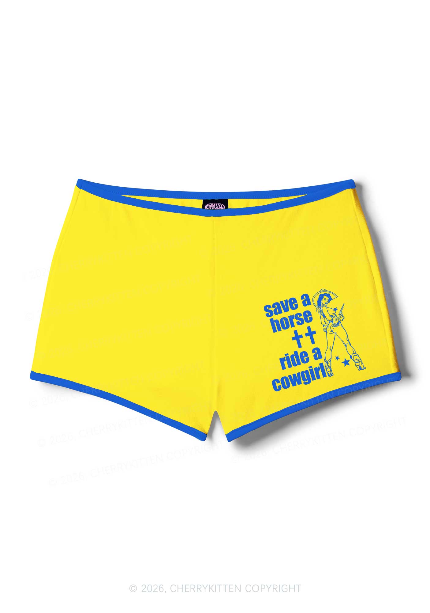 Save Horse Ride Cowgirl Pride Y2K Booty Shorts Cherrykitten