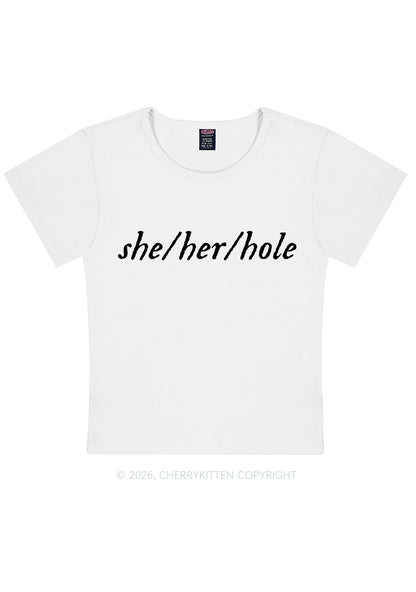 She Her Hole Pride Y2K Baby Tee Cherrykitten