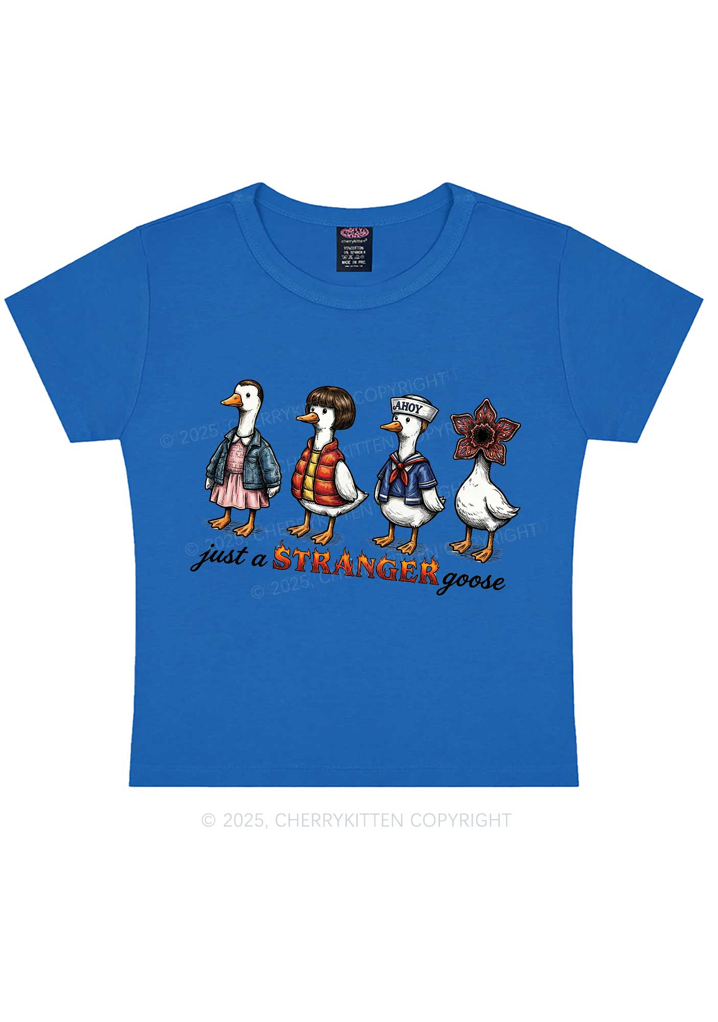 Just A Stranger Goose Y2K Baby Tee Cherrykitten