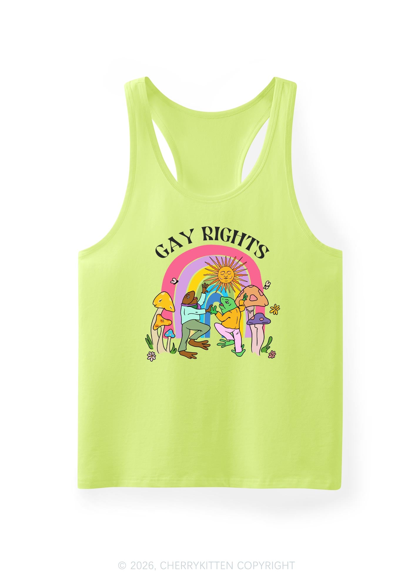 Gay Rights Pride Y2K Men Racerback Tank Top Cherrykitten