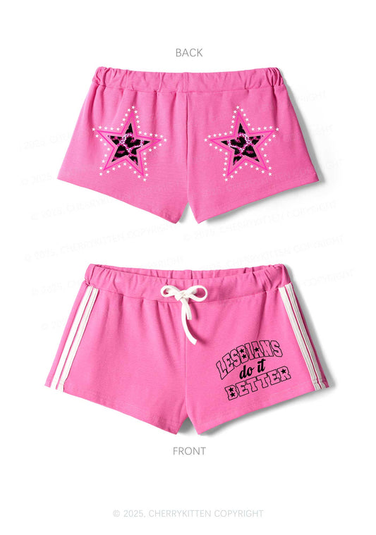 Lesbians Do It Better Pride Y2K Drawstring Mini Shorts Cherrykitten