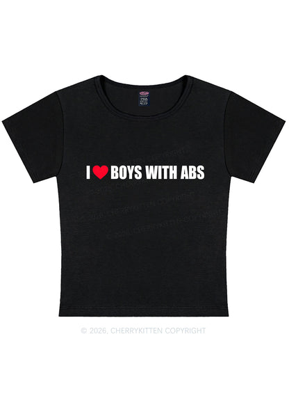 I Love Boys With ABS Y2K Baby Tee Cherrykitten