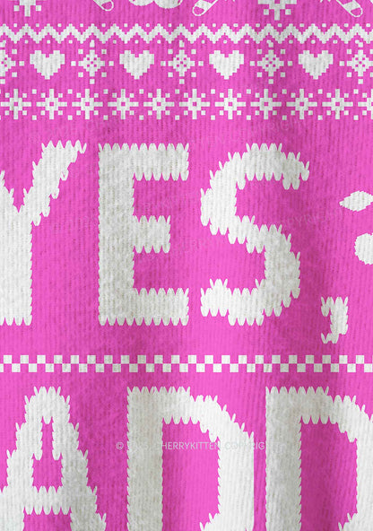 Yes Daddy Y2K Christmas Knit Sweatshirt Cherrykitten