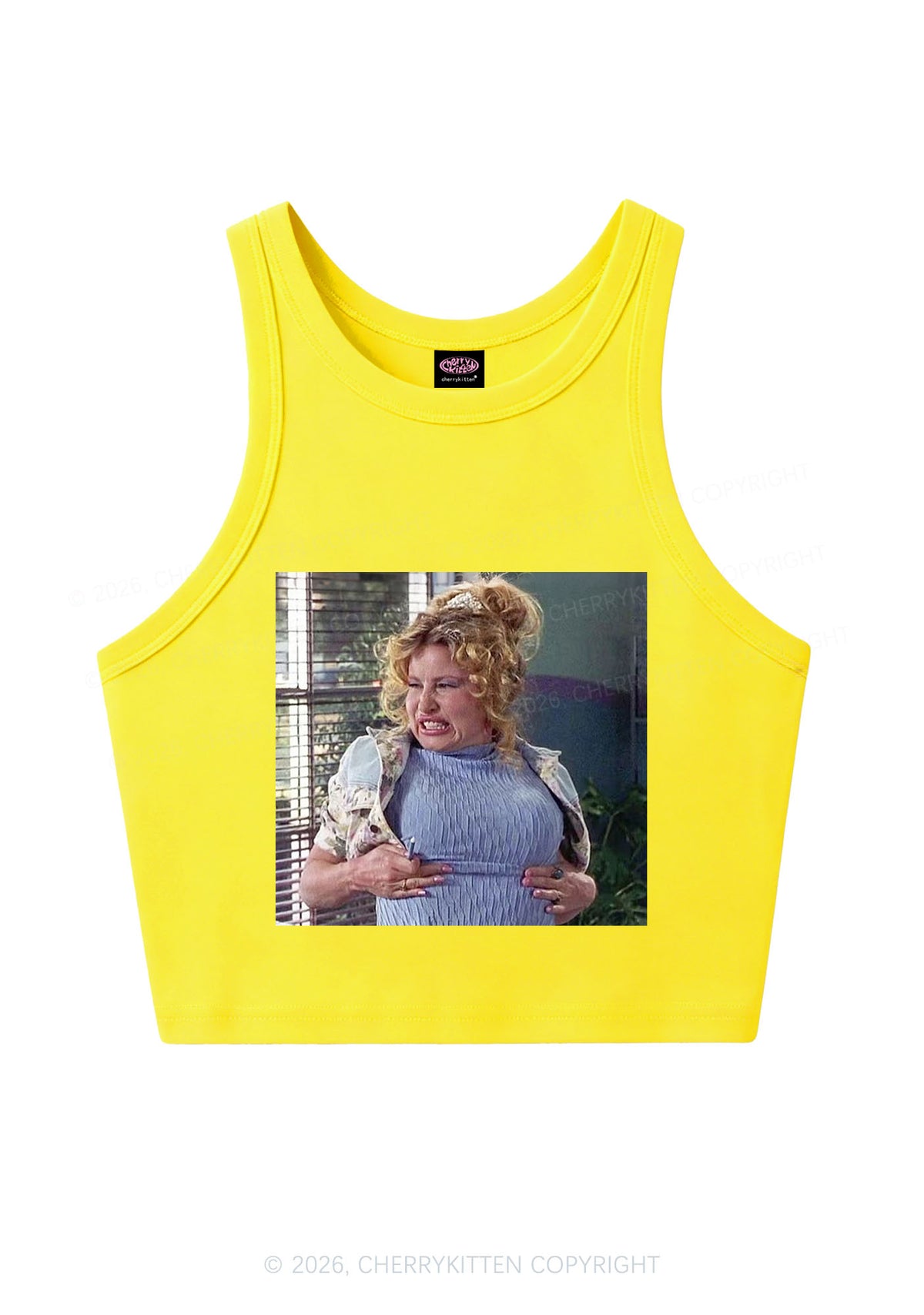 Huge Bxxb Blonde Y2K Crop Tank Top Cherrykitten