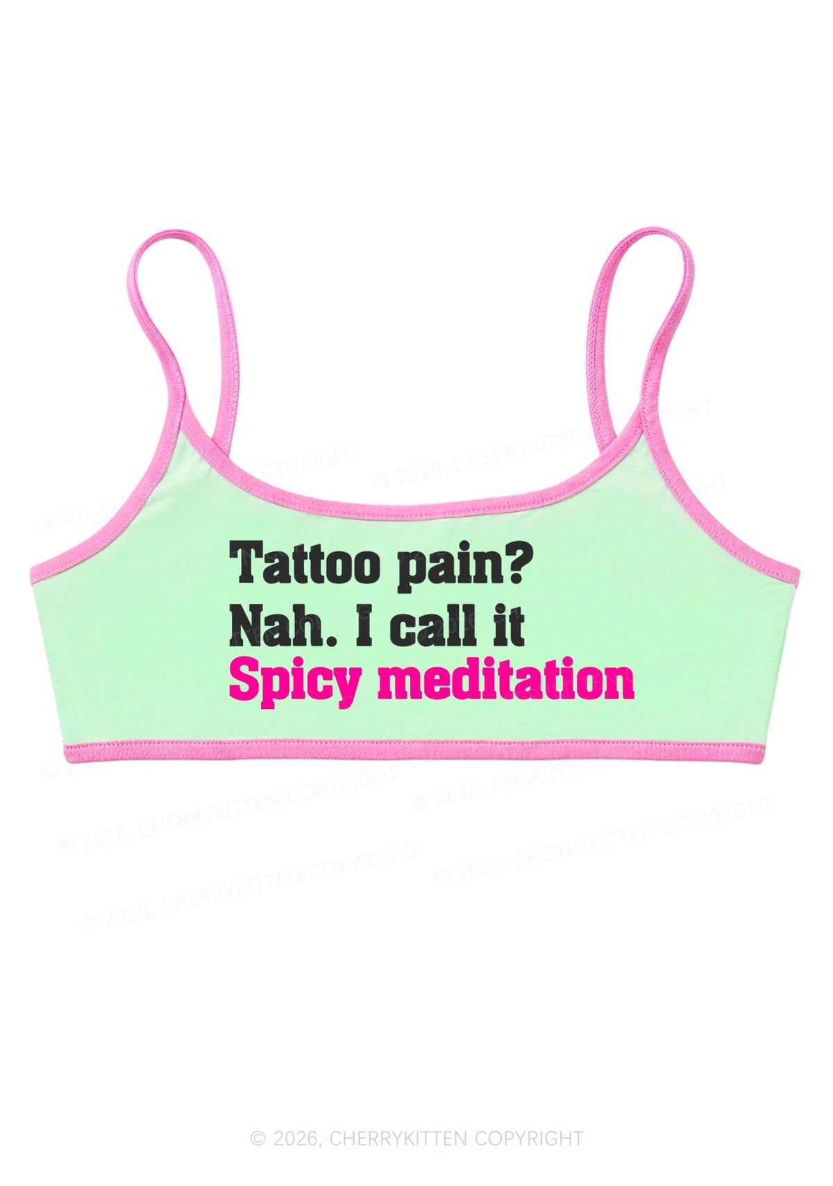 Tattoo Pain Spicy Meditation Y2K Super Crop Cami Cherrykitten