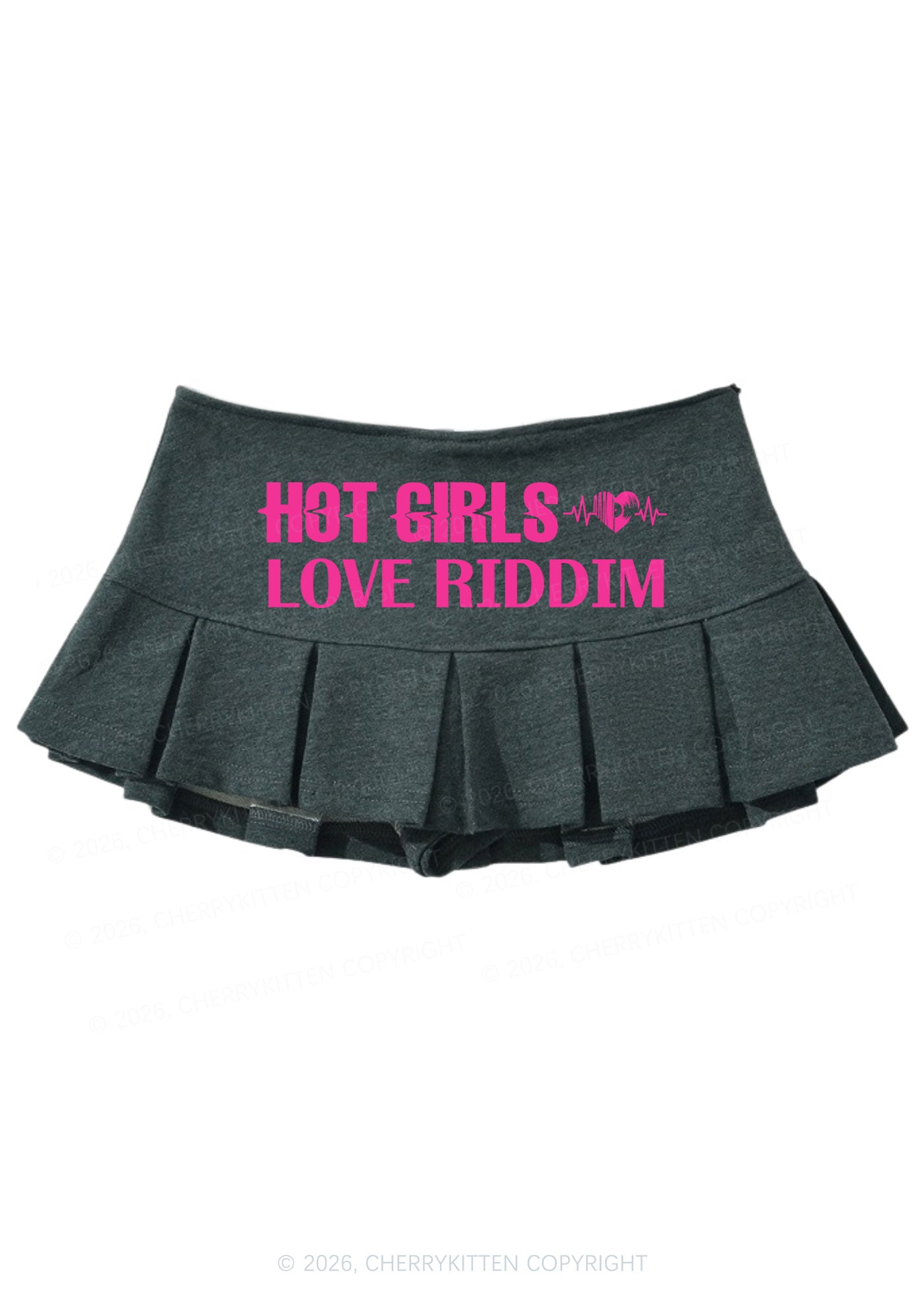 Hot Girls Love Riddim Y2K Mini Pleated Skirts Cherrykitten