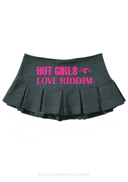 Hot Girls Love Riddim Y2K Mini Pleated Skirts Cherrykitten