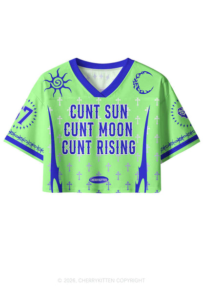 Cxxt Sun Moon Rising Y2K Crop Sport Jersey Shirts Cherrykitten