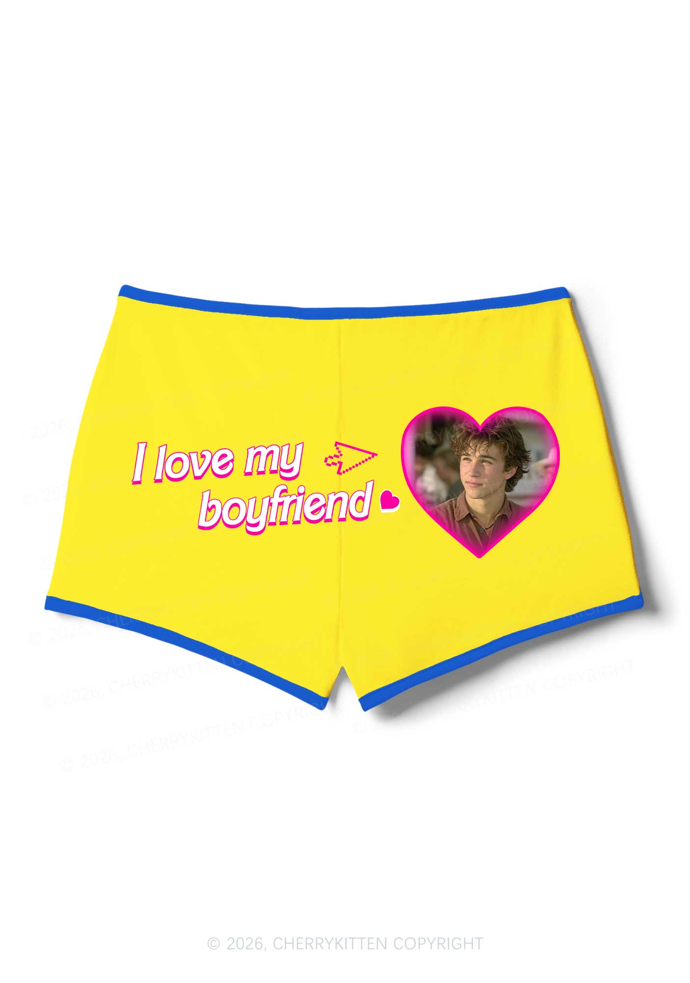 Custom I Love My GF BF Valentine's Day Y2K Booty Shorts Cherrykitten