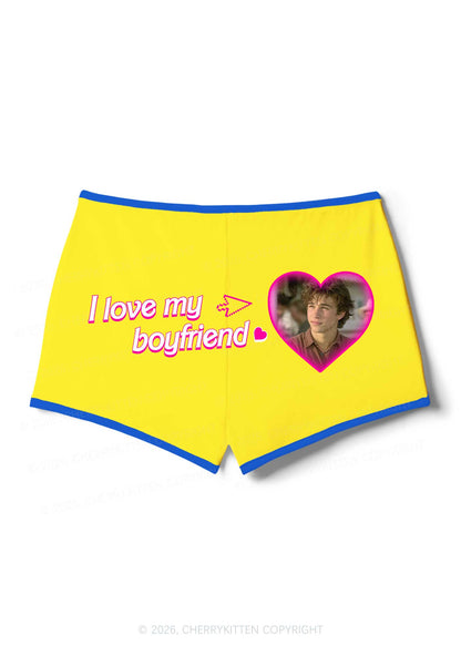 Custom I Love My GF BF Valentine's Day Y2K Booty Shorts Cherrykitten