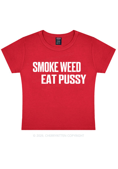 Smoke Wxxd Eat Puxxy Y2K Baby Tee Cherrykitten