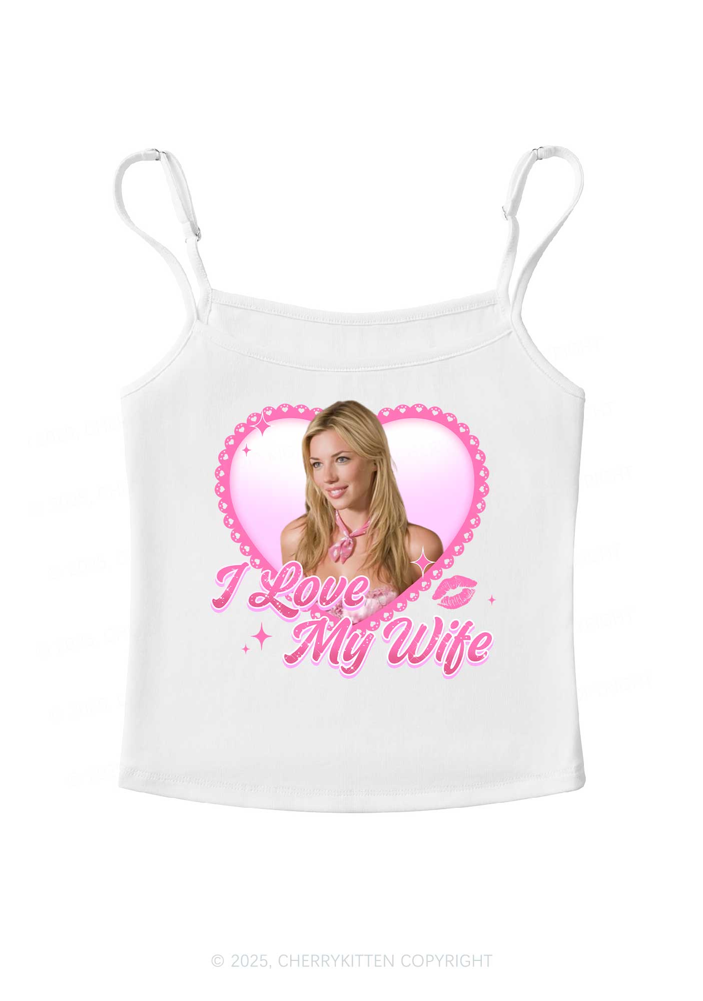 Custom I Love My Wife Y2K Spaghetti Strap Cami Cherrykitten