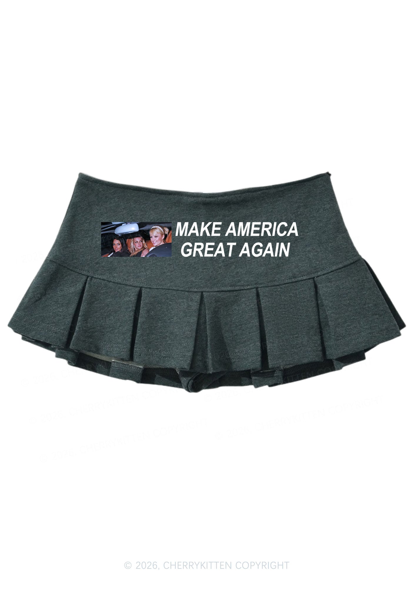 Make America Great Again Y2K Mini Pleated Skirts Cherrykitten