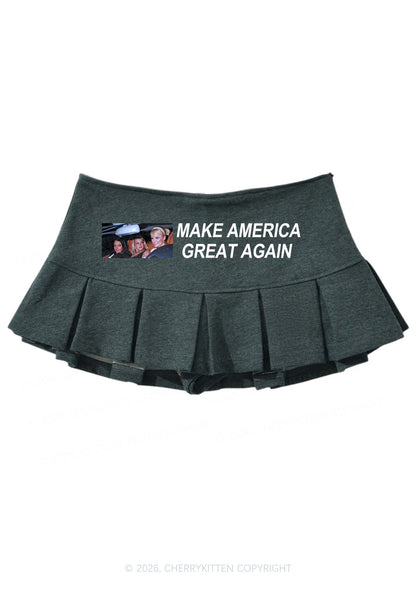 Make America Great Again Y2K Mini Pleated Skirts Cherrykitten
