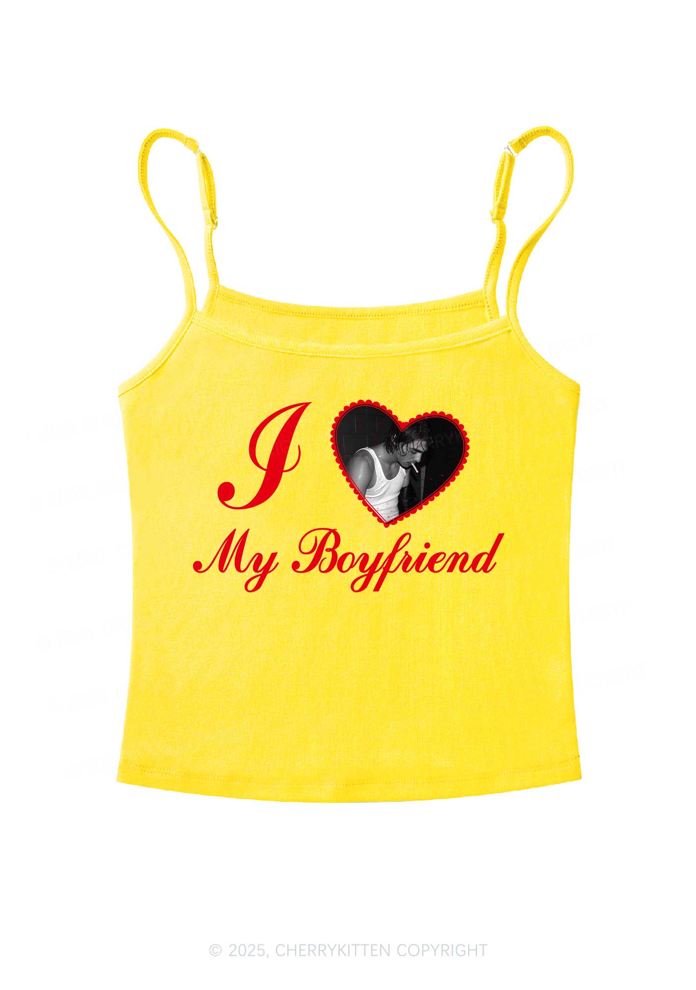 Custom Heart My Bf GF Y2K Spaghetti Strap Cami Cherrykitten
