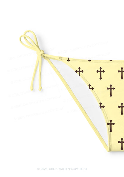 Cunting Season Cross Y2K Print Bikini Set Cherrykitten