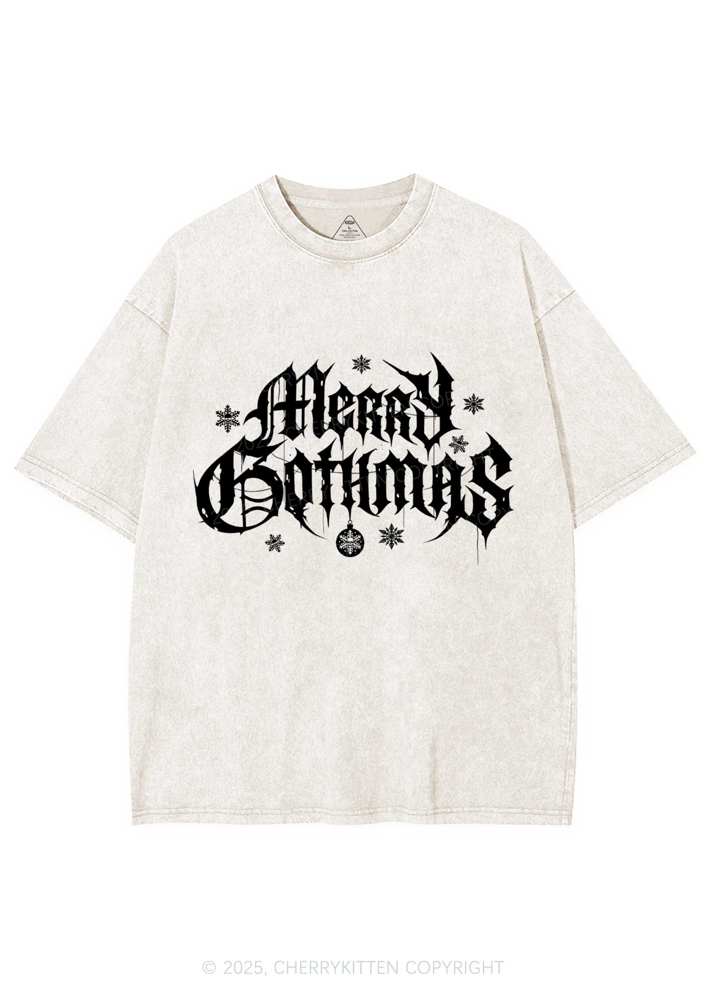 Merry Gothmas Y2K Shirts Washed Tee Cherrykitten