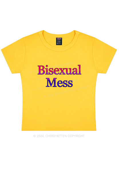 Bisexual Mess Y2K Baby Tee Cherrykitten