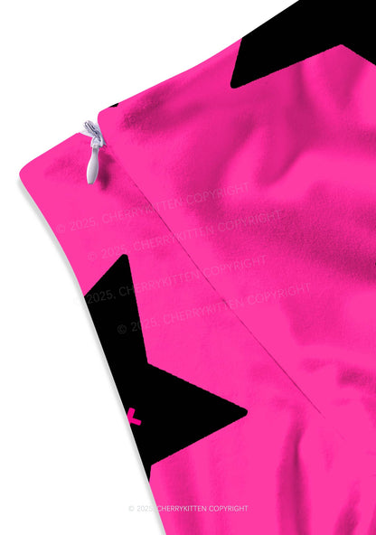 Cxxt Stars Y2K Print Mini Skirt Cherrykitten
