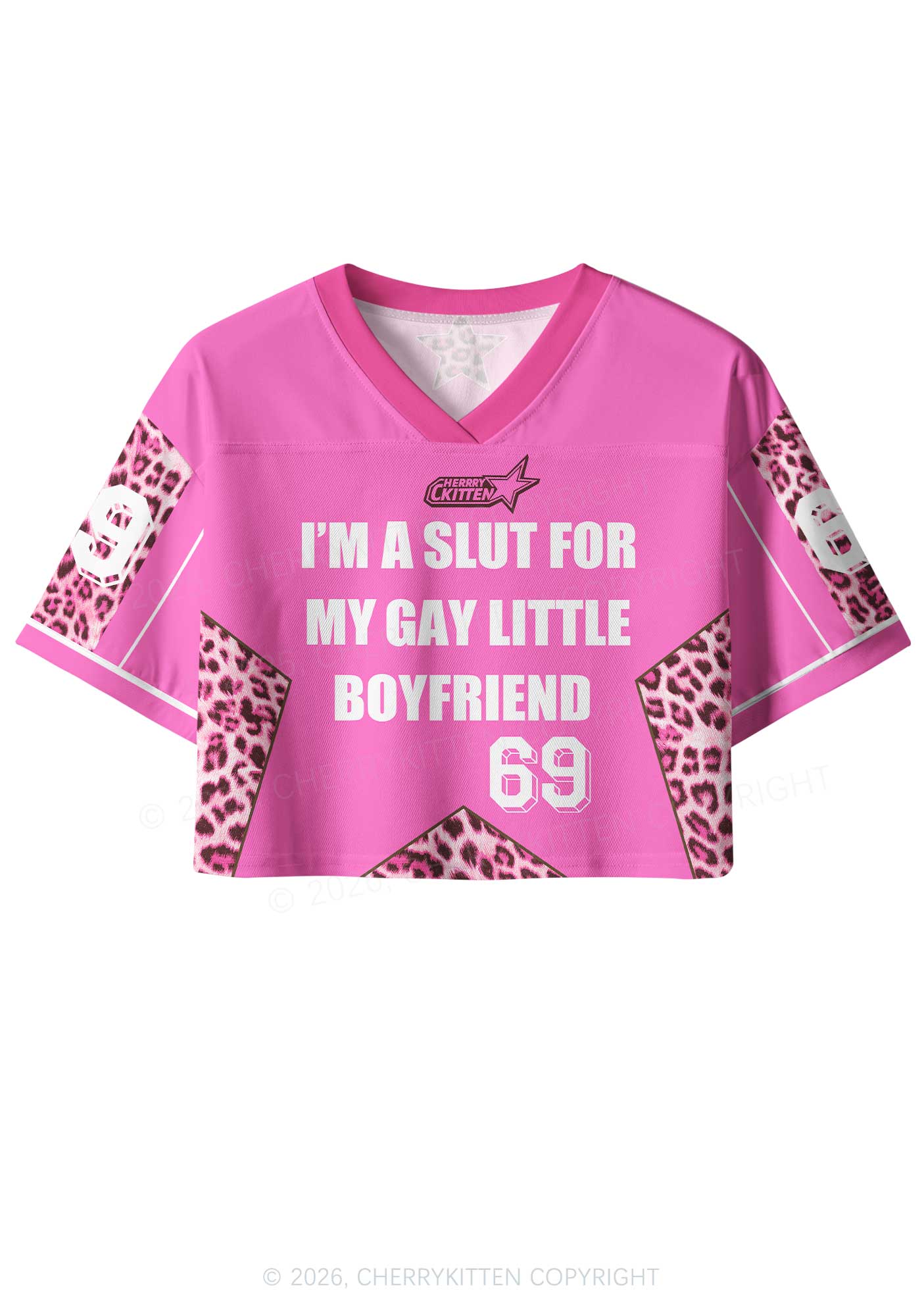 Slxt For My Gay BF Leopard Pride Y2K Crop Sport Jersey Shirts Cherrykitten