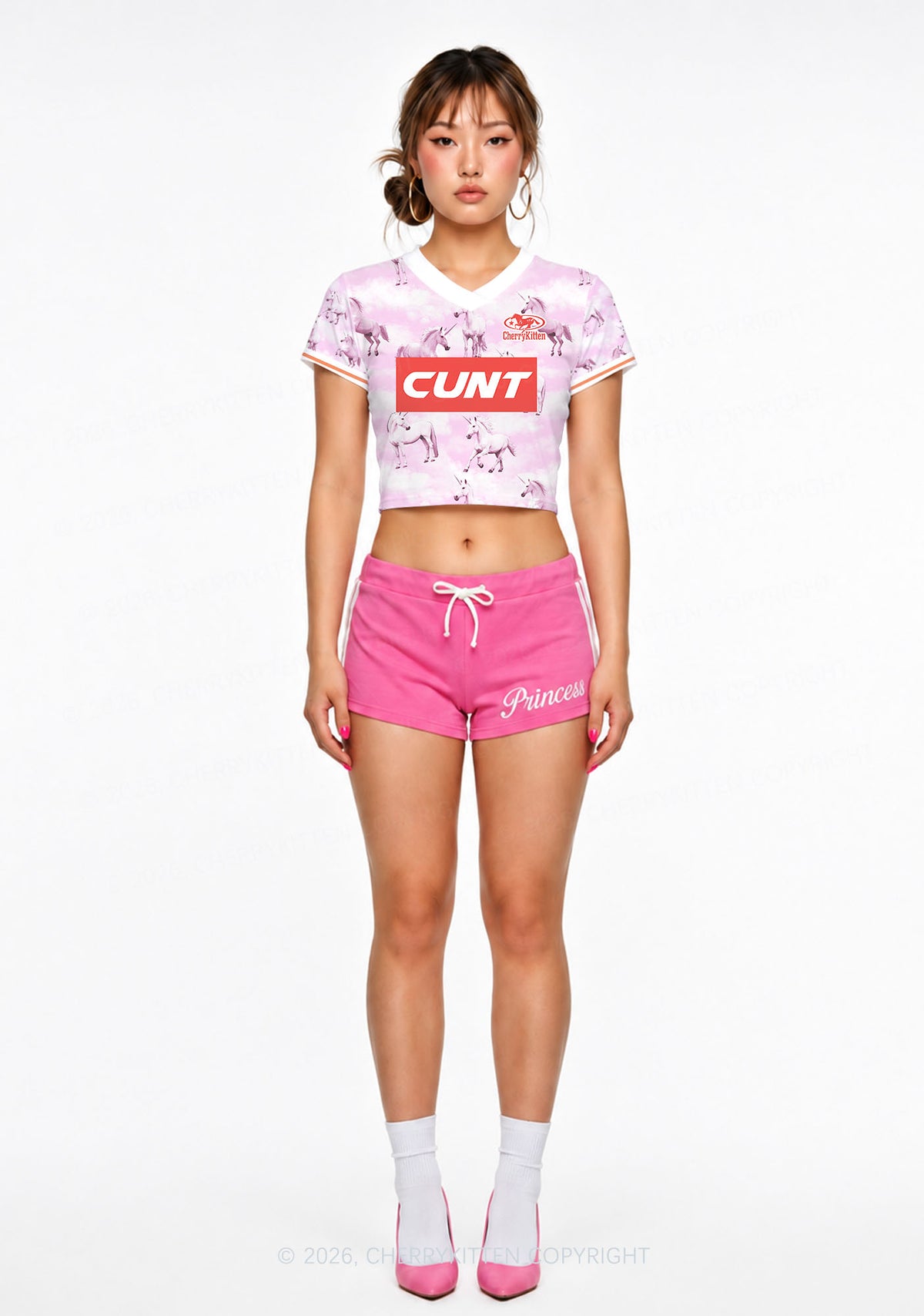 Cxxt Horse Y2K Crop Football Jersey Shirts Cherrykitten