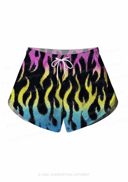 Pansexuality Flame Pride Y2K Print Men Beach Shorts Cherrykitten