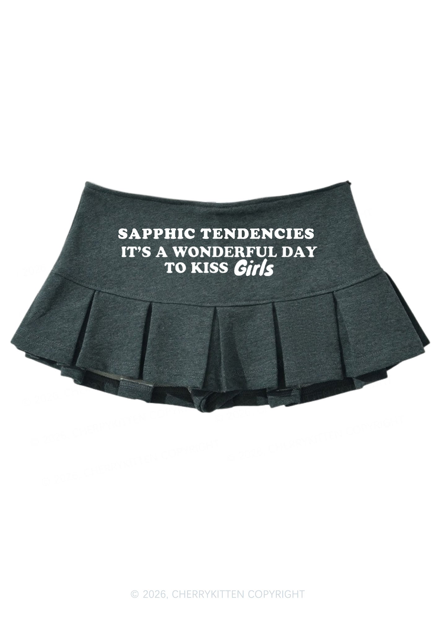 Wonderful Day To Kiss Girls Pride Y2K Mini Pleated Skirts Cherrykitten