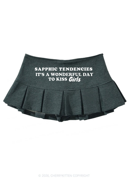 Wonderful Day To Kiss Girls Pride Y2K Mini Pleated Skirts Cherrykitten