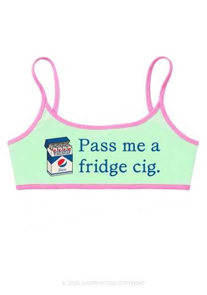 Pass Me A Fridge Cig Blue Drinks Y2K Super Crop Cami Cherrykitten