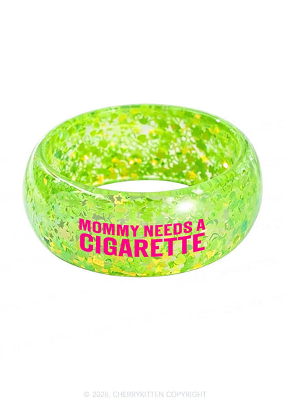 Mommy Needs A Cigarette Y2K Cuff Bangle Cherrykitten