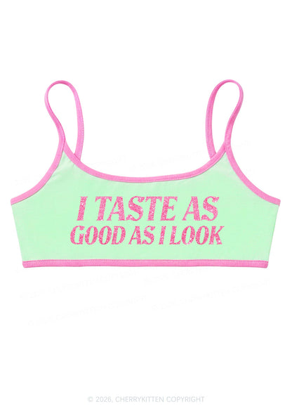 Glitter I Taste Good Y2K Super Crop Cami Cherrykitten