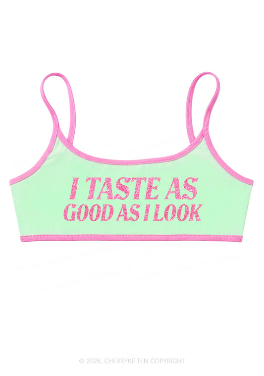 Glitter I Taste Good Y2K Super Crop Cami Cherrykitten
