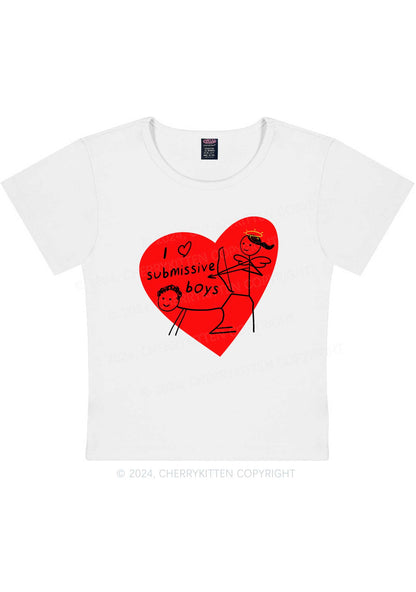Girl Love S Boys Y2K Valentine's Day Baby Tee Cherrykitten