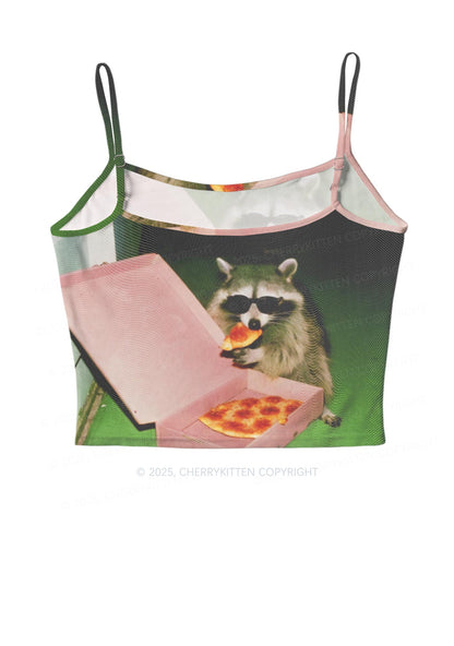 Shades Raccoon Pizza Y2K Mesh Cami Tank Cherrykitten