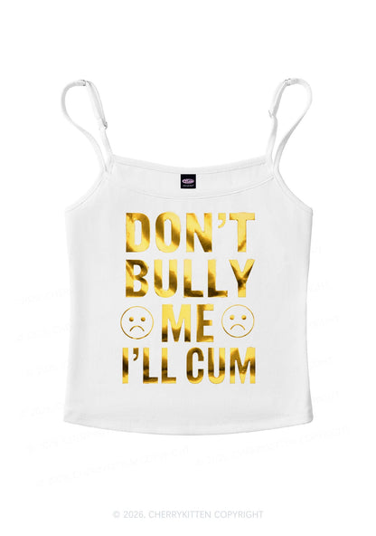 Dont Bully Me Silver Foil Printed Y2K Spaghetti Strap Cami Cherrykitten