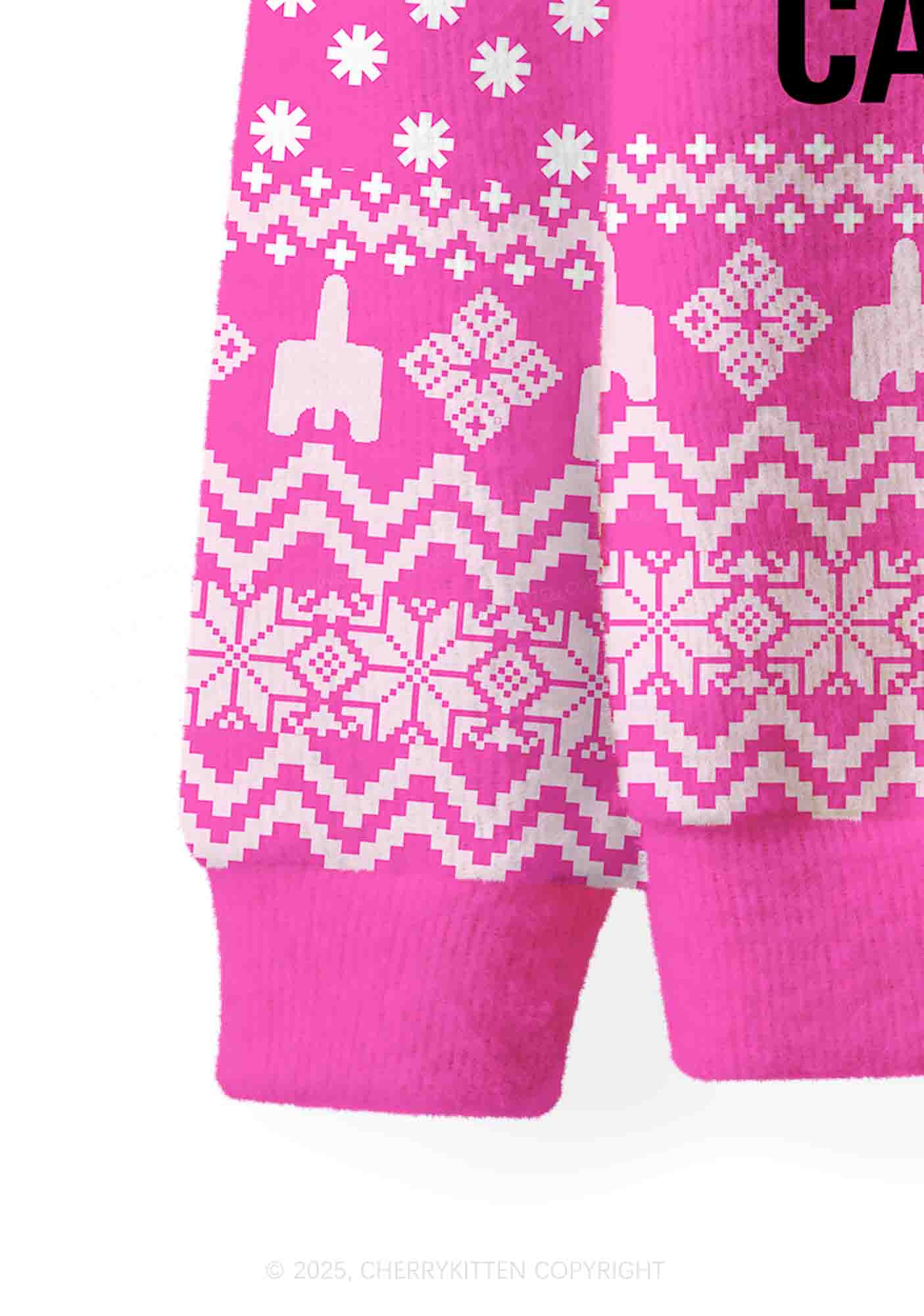 Hot Girls Carry Nxrcan Y2K Christmas Cardigan Knit Sweatshirt Cherrykitten