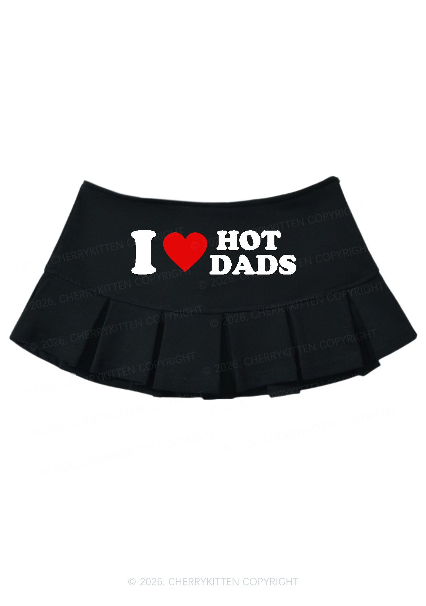 I Love Hot Dads Y2K Mini Pleated Skirts Cherrykitten