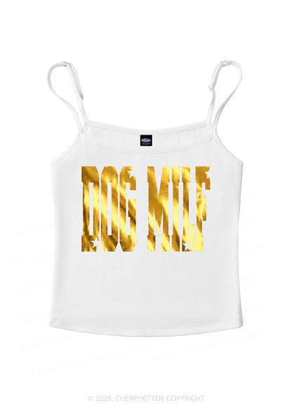 Dog Mxxf Silver Foil Printed Y2K Spaghetti Strap Cami Cherrykitten