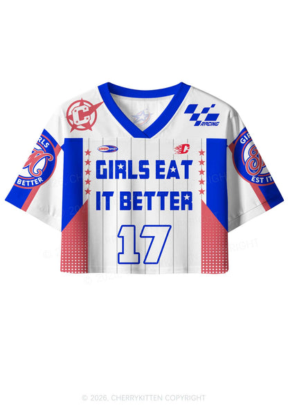 Girls Eat It Better Pride Y2K Crop Sport Jersey Shirts Cherrykitten