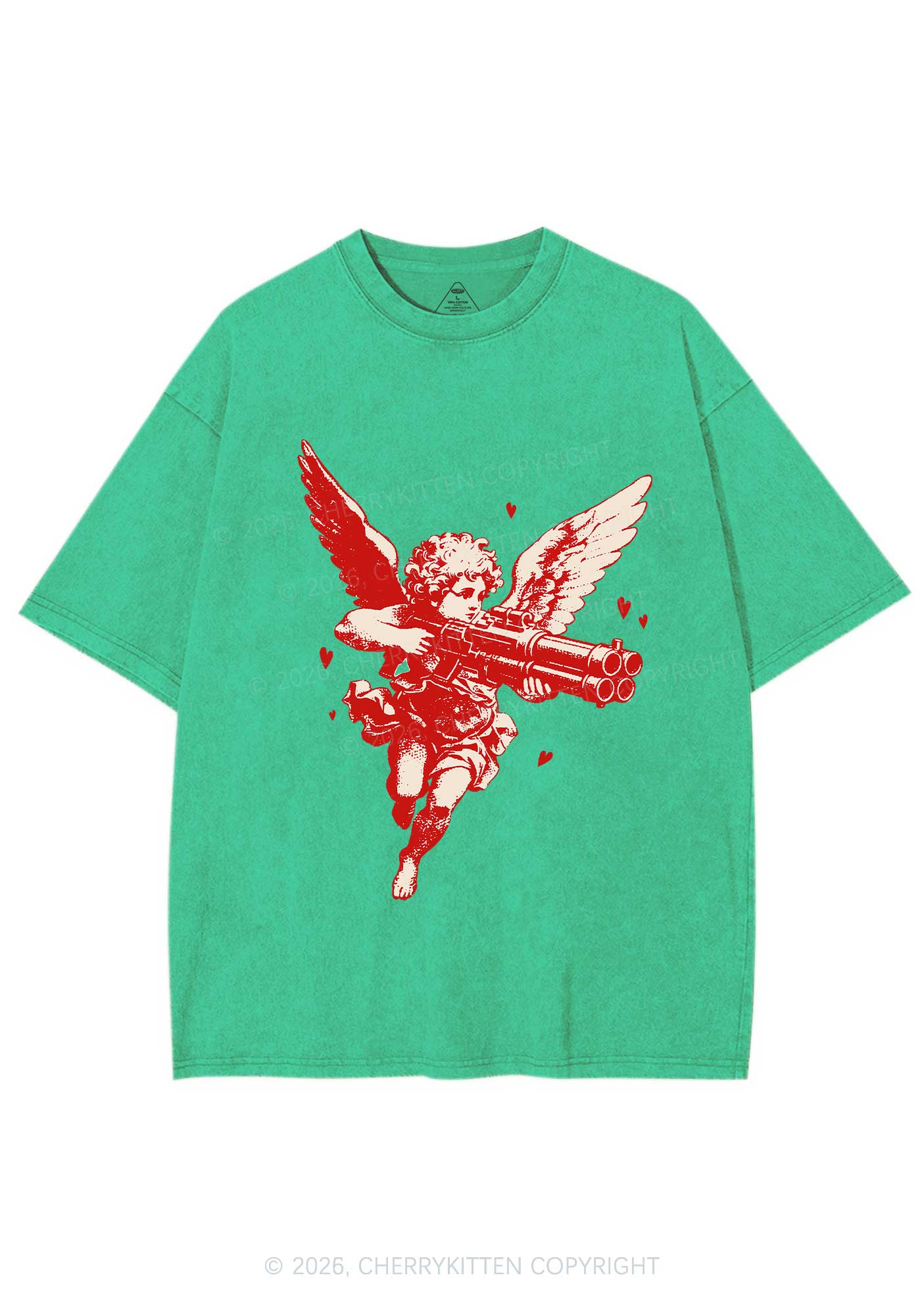 Rebel Cupid Valentine's Day Y2K Shirts Washed Tee Cherrykitten