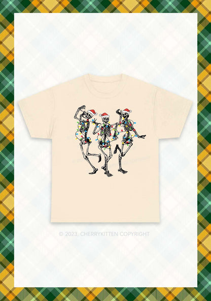 Christmas Dancing Skeletons Chunky Shirt Cherrykitten