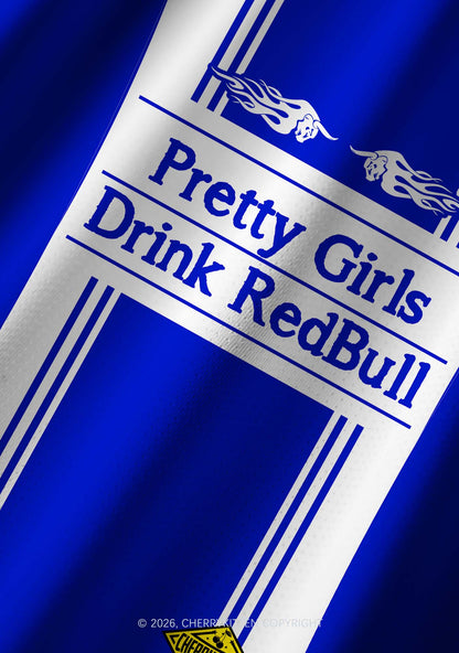 Girls Drink Red Y2K Football Jersey Shirts Cherrykitten