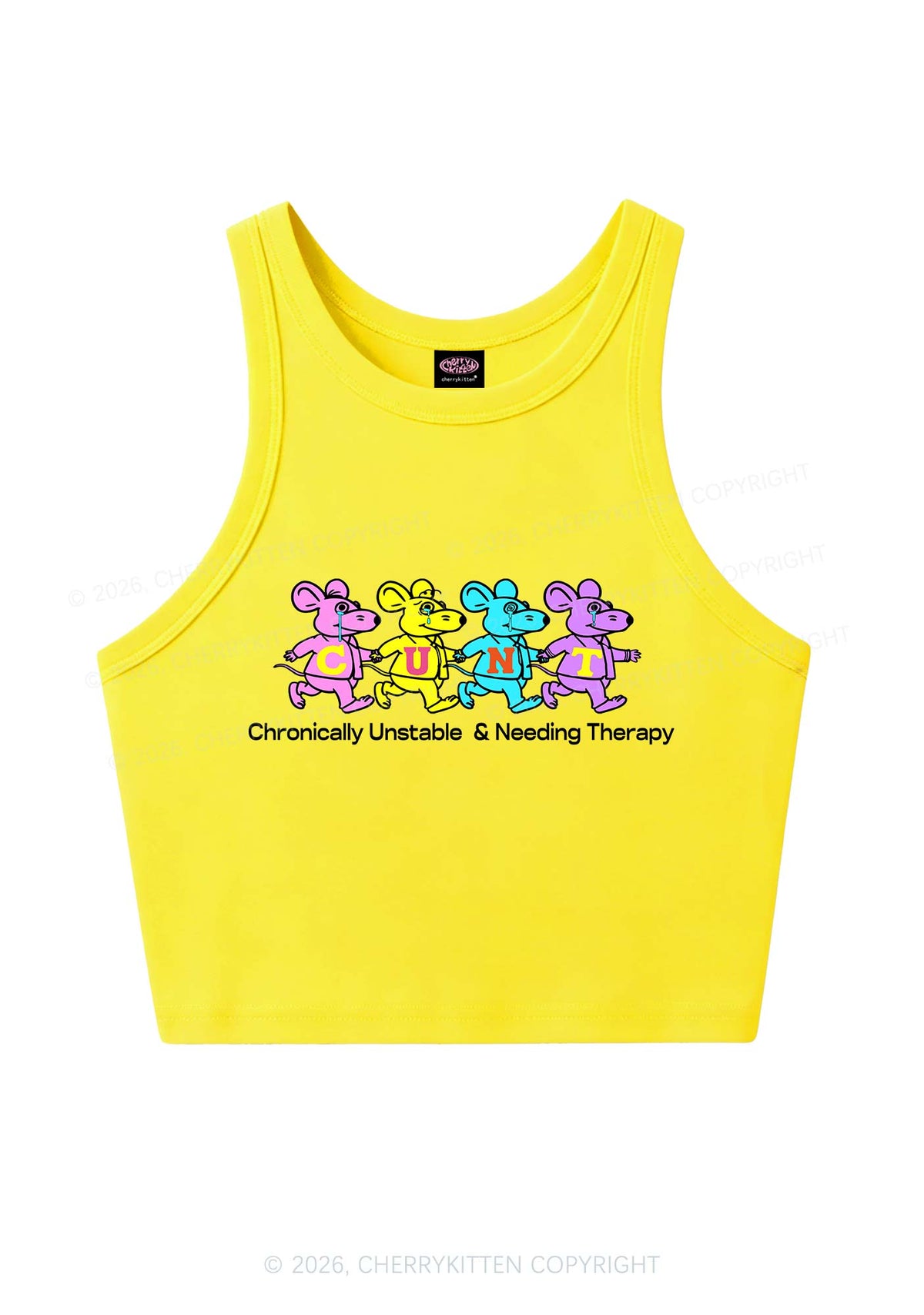 Chronically Unstable Needing Therapy Y2K Crop Tank Top Cherrykitten