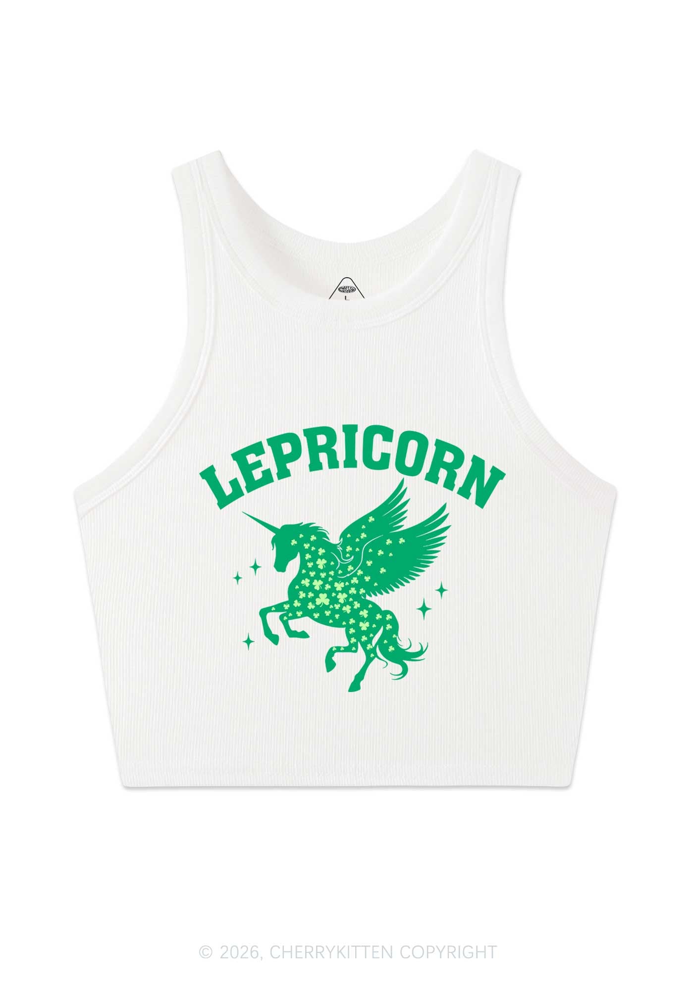 Lepricorn Unicorn St Patricks Y2K Crop Tank Top Cherrykitten
