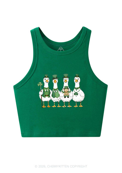 Irish Goose Gang St Patricks Y2K Crop Tank Top Cherrykitten