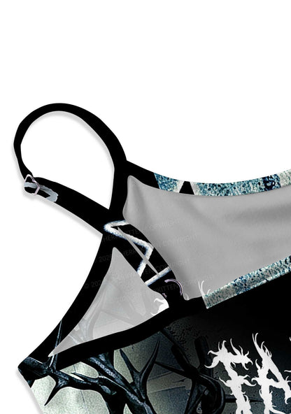 Black Thorn Faggot Pride Y2K Print Cami Crop Top Cherrykitten