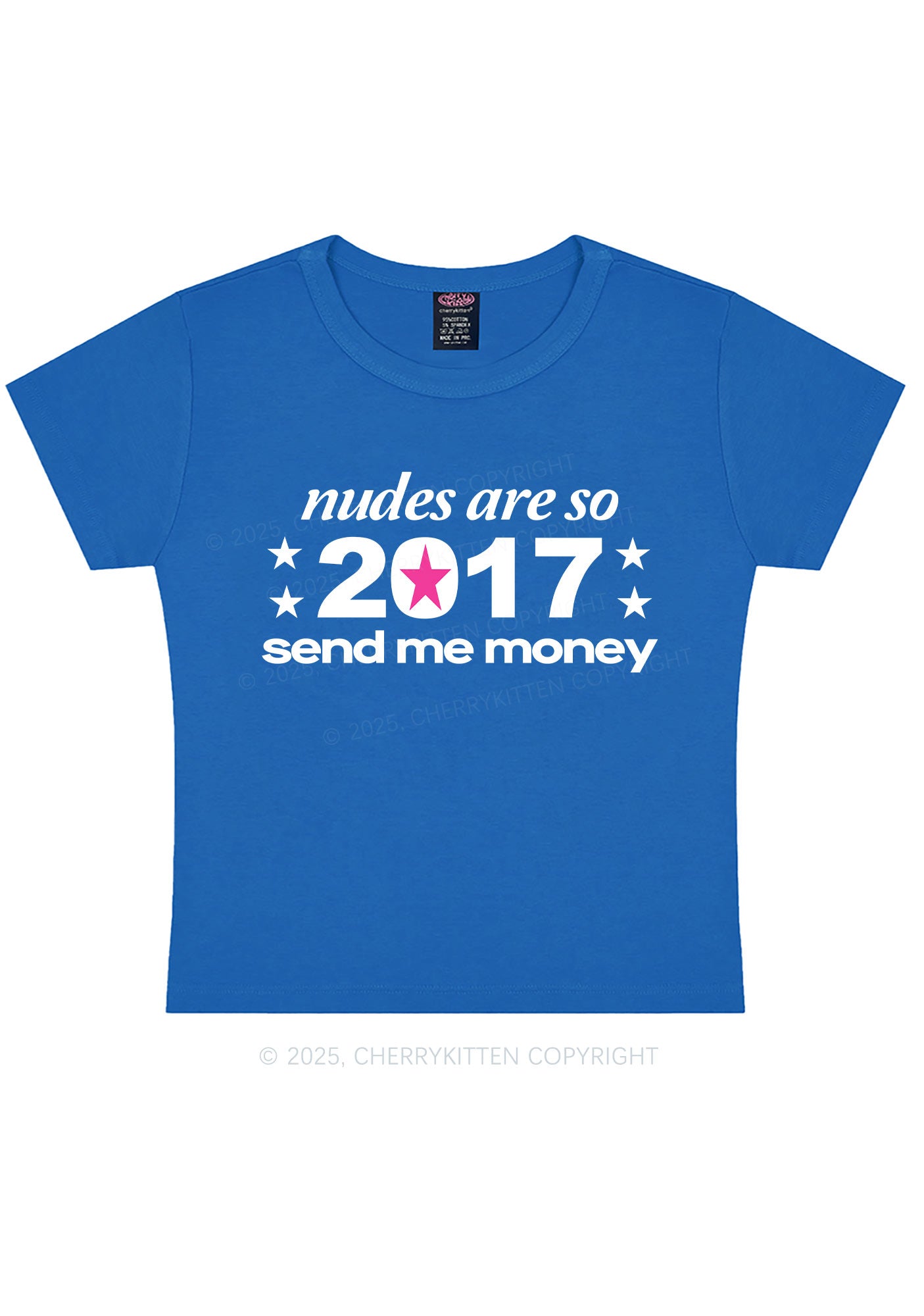 Nxdes Send Me Money Y2K Baby Tee Cherrykitten