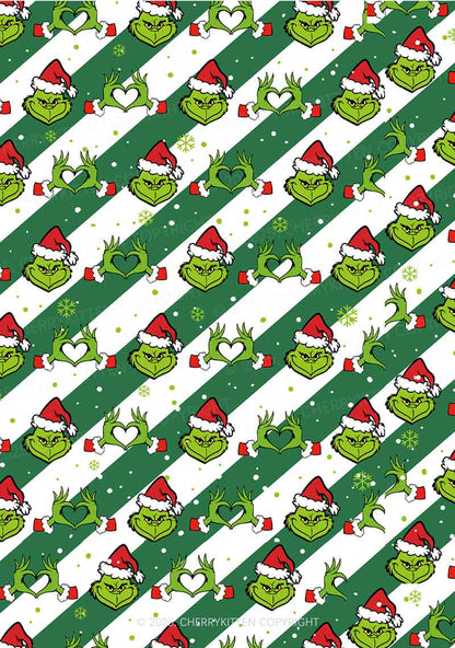 Christmas Hand Heart Y2K Fleece Long Sleeve Pajama Set Cherrykitten