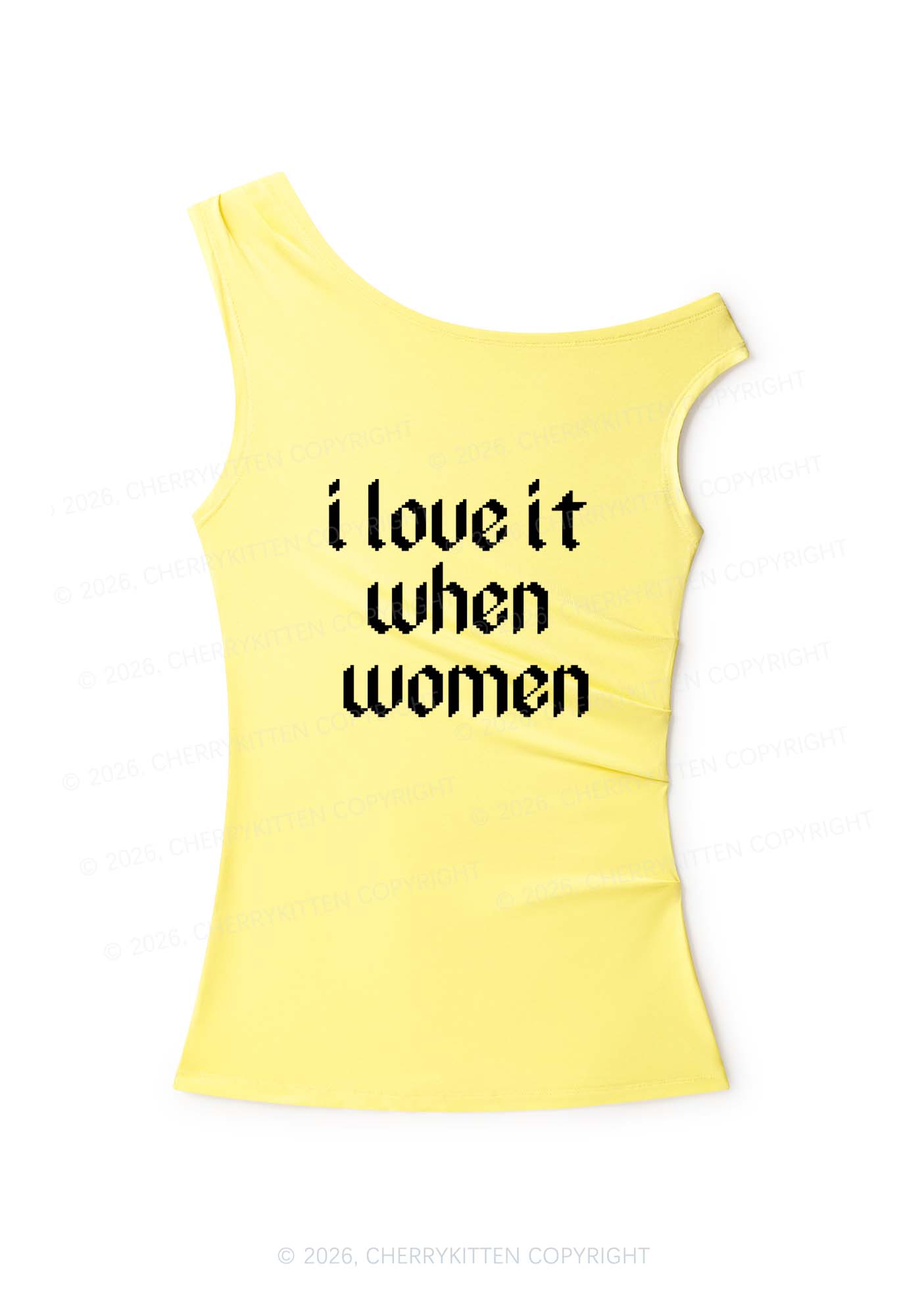 I Love It When Women Pride Y2K Off Shoulder Tank Top Cherrykitten