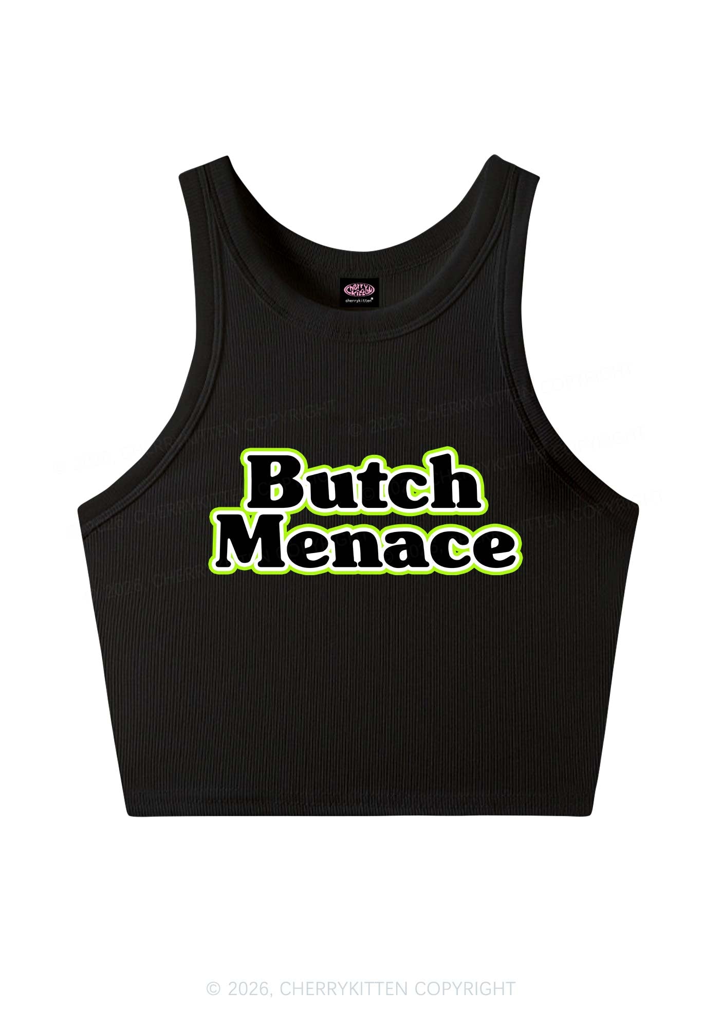 Butch Menace Pride Y2K Crop Tank Top Cherrykitten